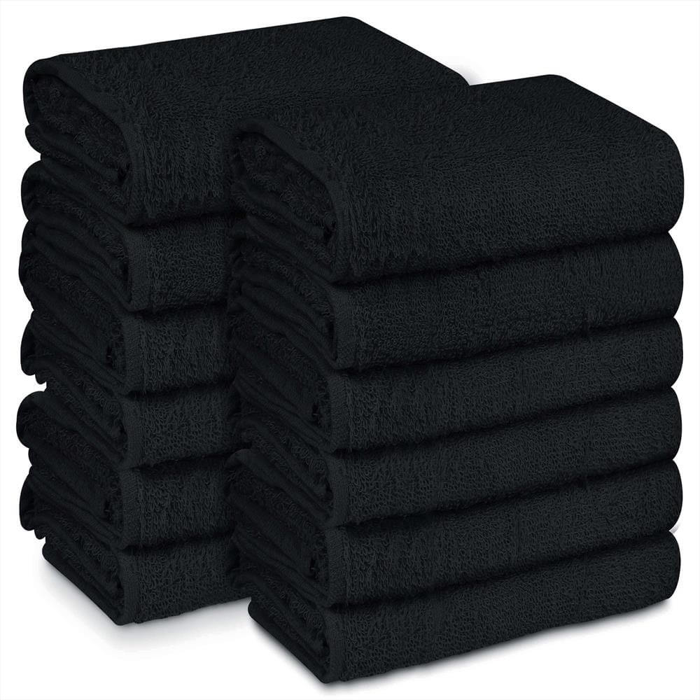 black - 100% Cotton Hand Towel 16x27 (2.75lbs) | A & H Towels