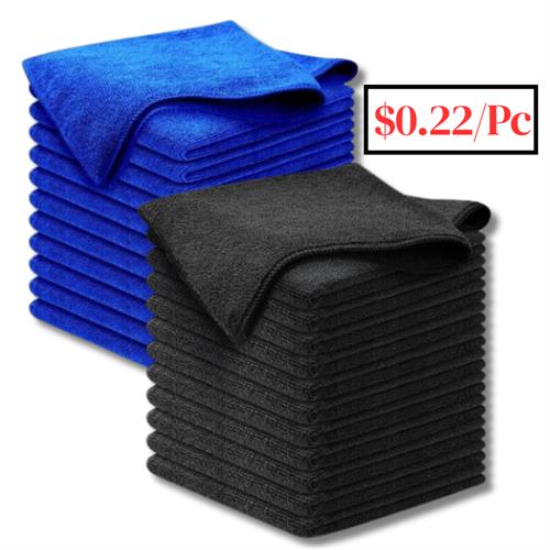 14x14 Microfiber Towels With Edges - 250 GSM