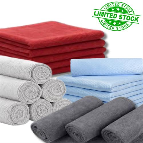 Mr Towels Ultra Soft Edgeless Microfiber Cleaning Towel Pack of 12,  All-Purpose Multipurpose Plush 12' x 12' Cleaning Towels, Super Absorbent  (Gray)