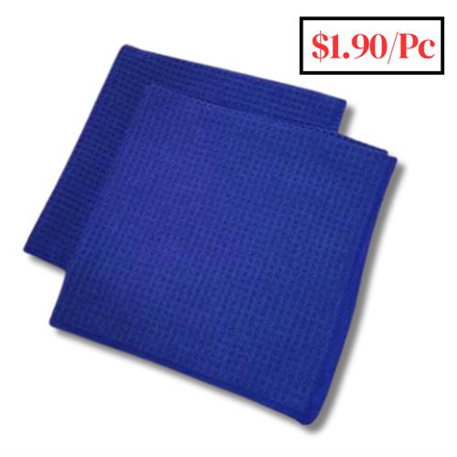 24x30 Microfiber Waffle Drying Towel 5 square Feet - Royal Blue
